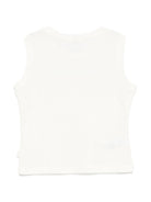T-shirt smanicata per bambina Il Gufo bianco con mini targhetta P25TC090M0141 100 IL GUFO 