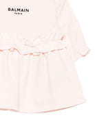 Abito per neonata Balmain Kids rosa con logo sul davanti BZ1050 Z3183 508NE BALMAIN KIDS 