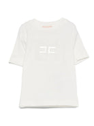 T-shirt per neonata Elisabetta Franchi La Mia Bambina bianco con logo ricamato EGTS0990JE006 0000 ElISABETTA FRANCHI 