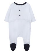 Tutina per neonato Boss Kids azzurra con scritta grafica a contrasto J52521 771 BOSS KIDS 