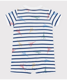 Tutina per neonati Petit Bateau bianco con fantasia grafica all-over A0DE7 01 PETIT BATEAU KIDS 