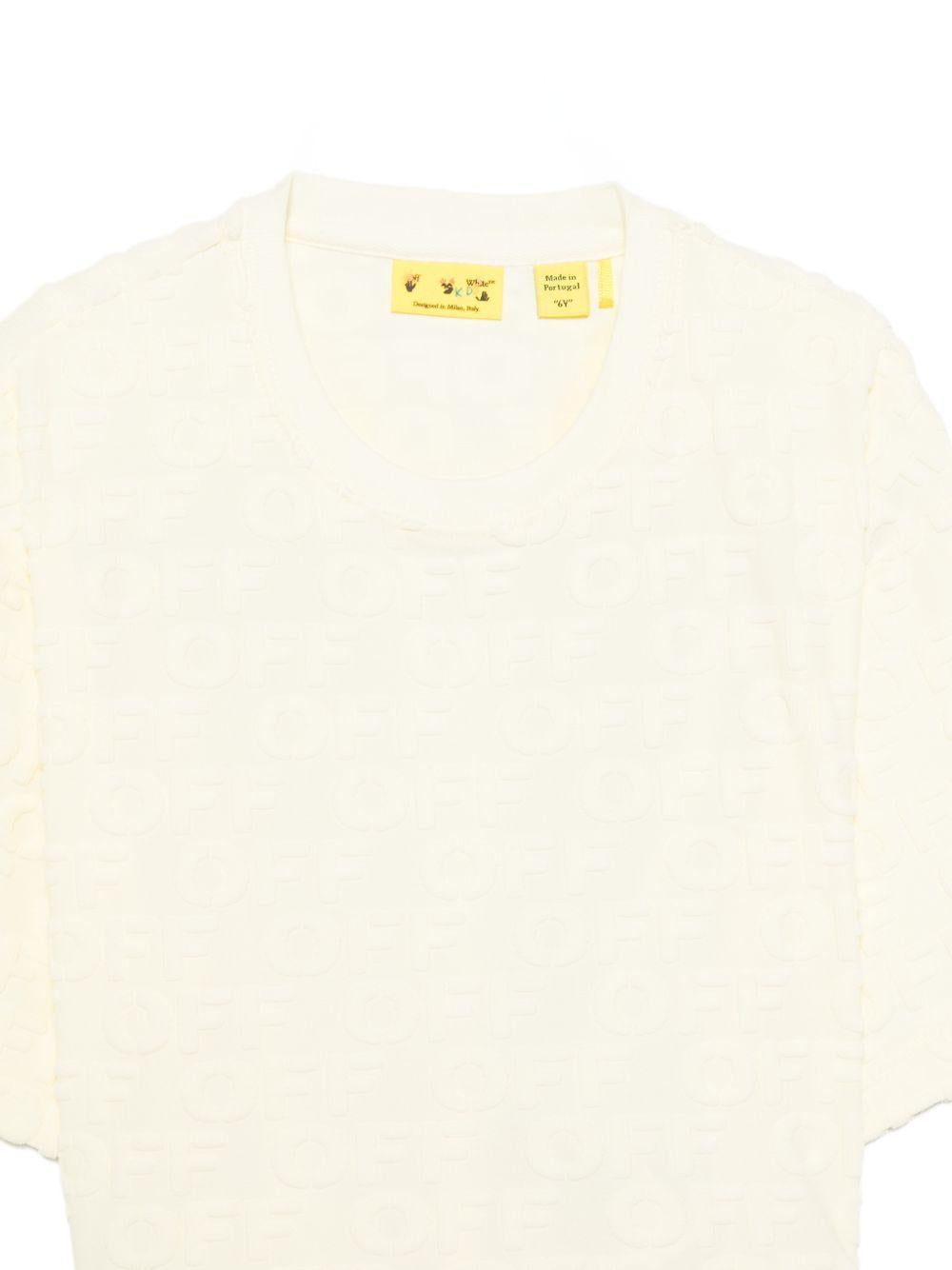 T-shirt per bambina Off-Whit Kids gialla amaniche corte 44GAA019S26J003 740 OFF WHITE KIDS 