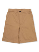 Shorts con ricamo per bambino Golden Goose Kids marrone con tasca posteriore sagomata P01760P001928 15693 GOLDEN GOOSE KIDS 