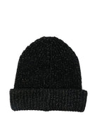 Berretto per bambina Moncler Enfant nero con applicazione con logo K29543B00021M8258 999 MONCLER KIDS 