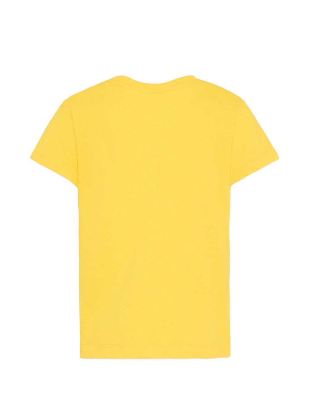 T-shirt per bambini Moschino Kids gialla con dettaglio Teddy Bear HUM05OLAA03 50577 MOSCHINO KIDS 