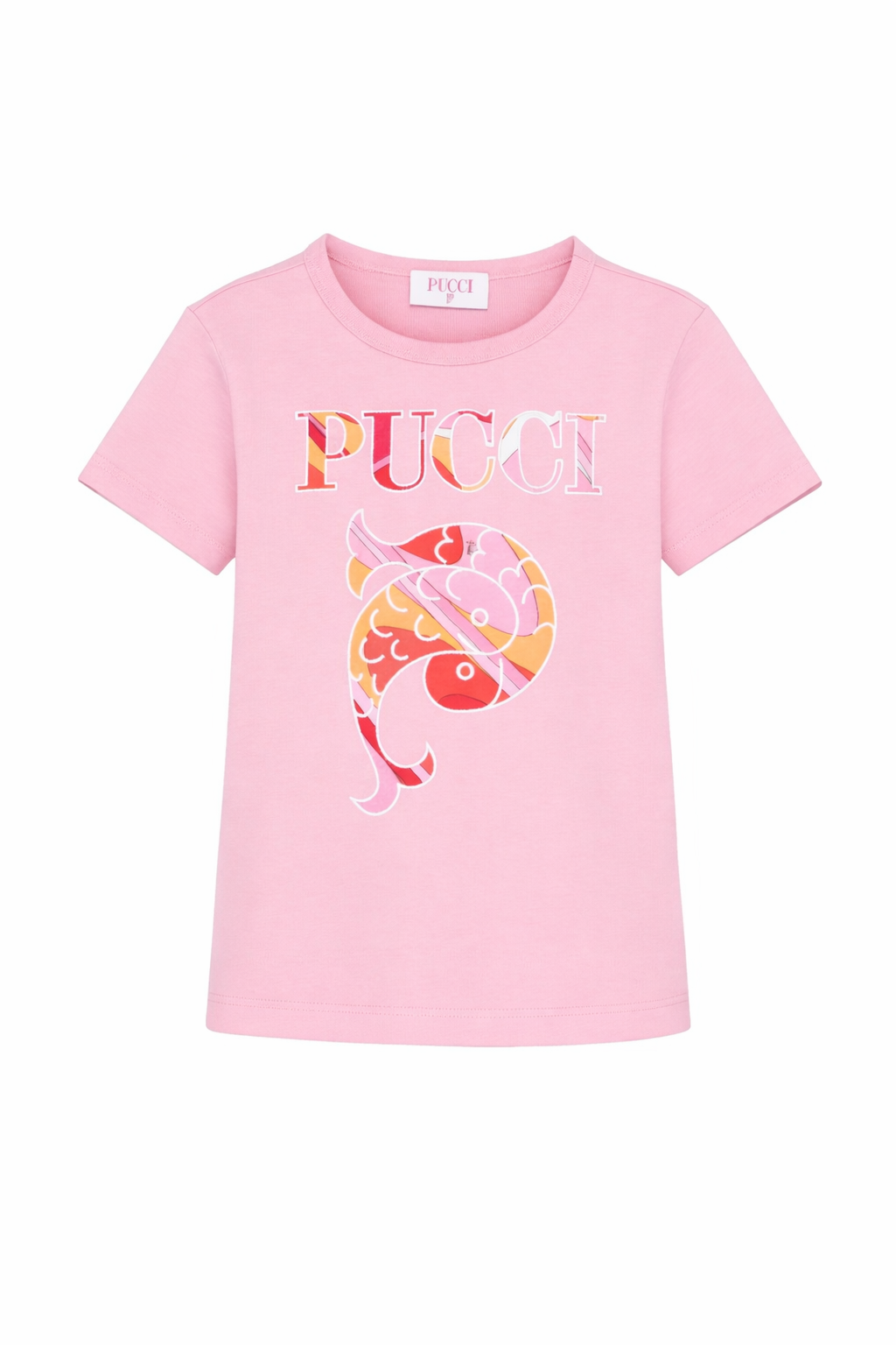 T-shirt per bambina Emilio Pucci Junior rosa con stampa grafica PY8A01 Z3672 552AR EMILIO PUCCI KIDS 