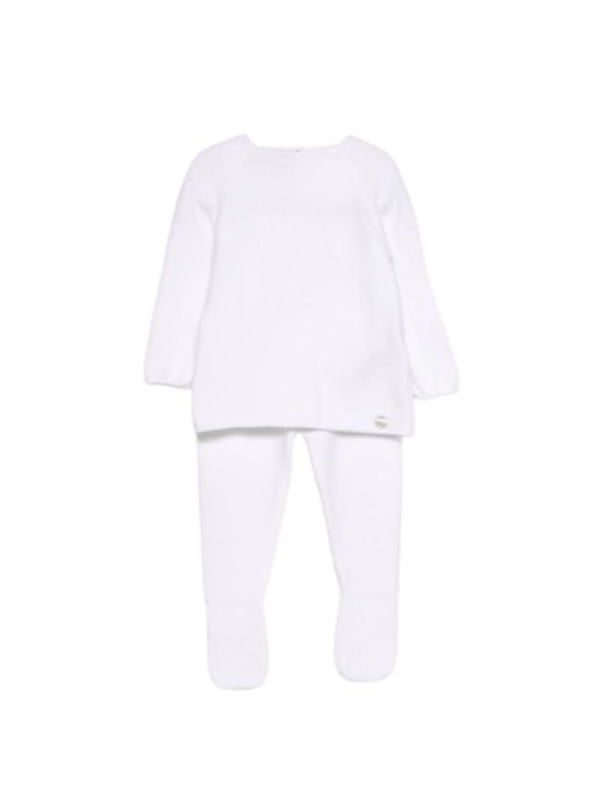 Set due pezzi per neonati Paz Rodriguez bianchi con chiusura a bottoni 103-123688 01 PaZ RODRIGUEZ KIDS 