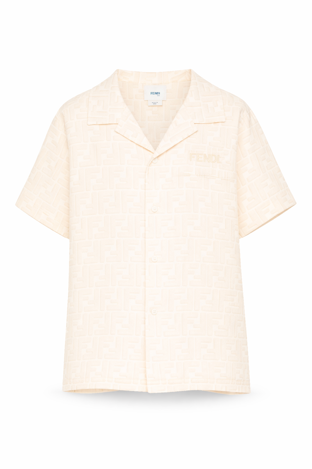 Camicia per bambino Fendi Kids bianco crema con logo ricamato JUC109 AY8C F1P2N FENDI KIDS 