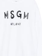 Felpa per bambino MSGM Kids bianca con stampa logo S6MSJUSW007 001 MSGM KIDS 