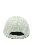 Cappello per bambino Fendi Kids verde con logo all-over JFP082 AWF6 F0QG2 FENDI KIDS 