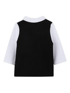 Polo per neonato Boss Kids bianca e nera con design color-block J52456 09B BOSS KIDS 