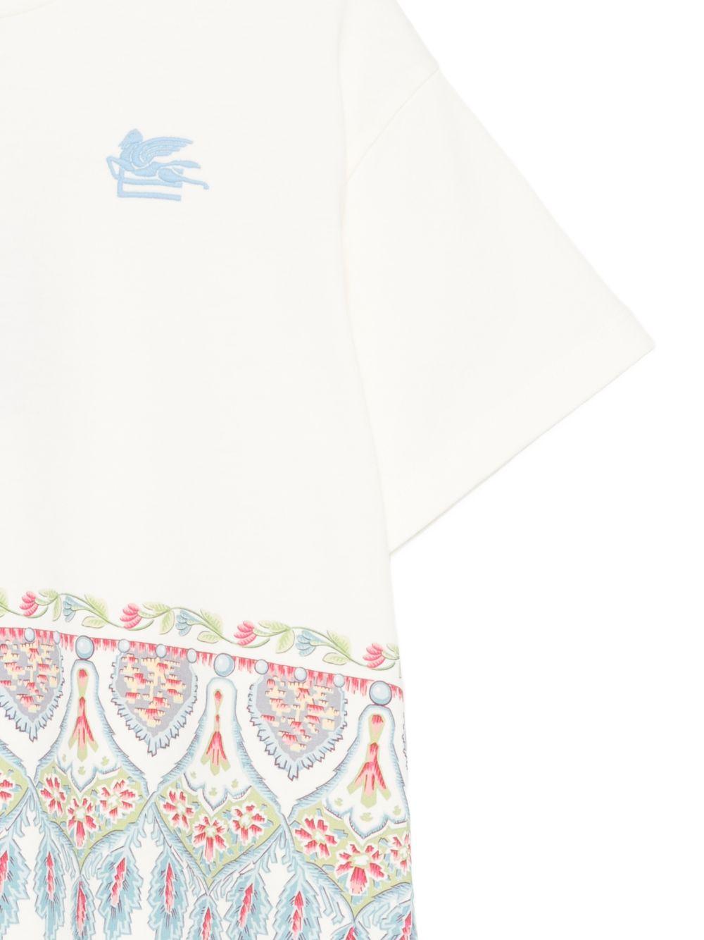 T-shirt per bambino Etro Kids bianca con stampa floreale sul davanti GY8Q31 Z3672 102 ETRO KIDS 