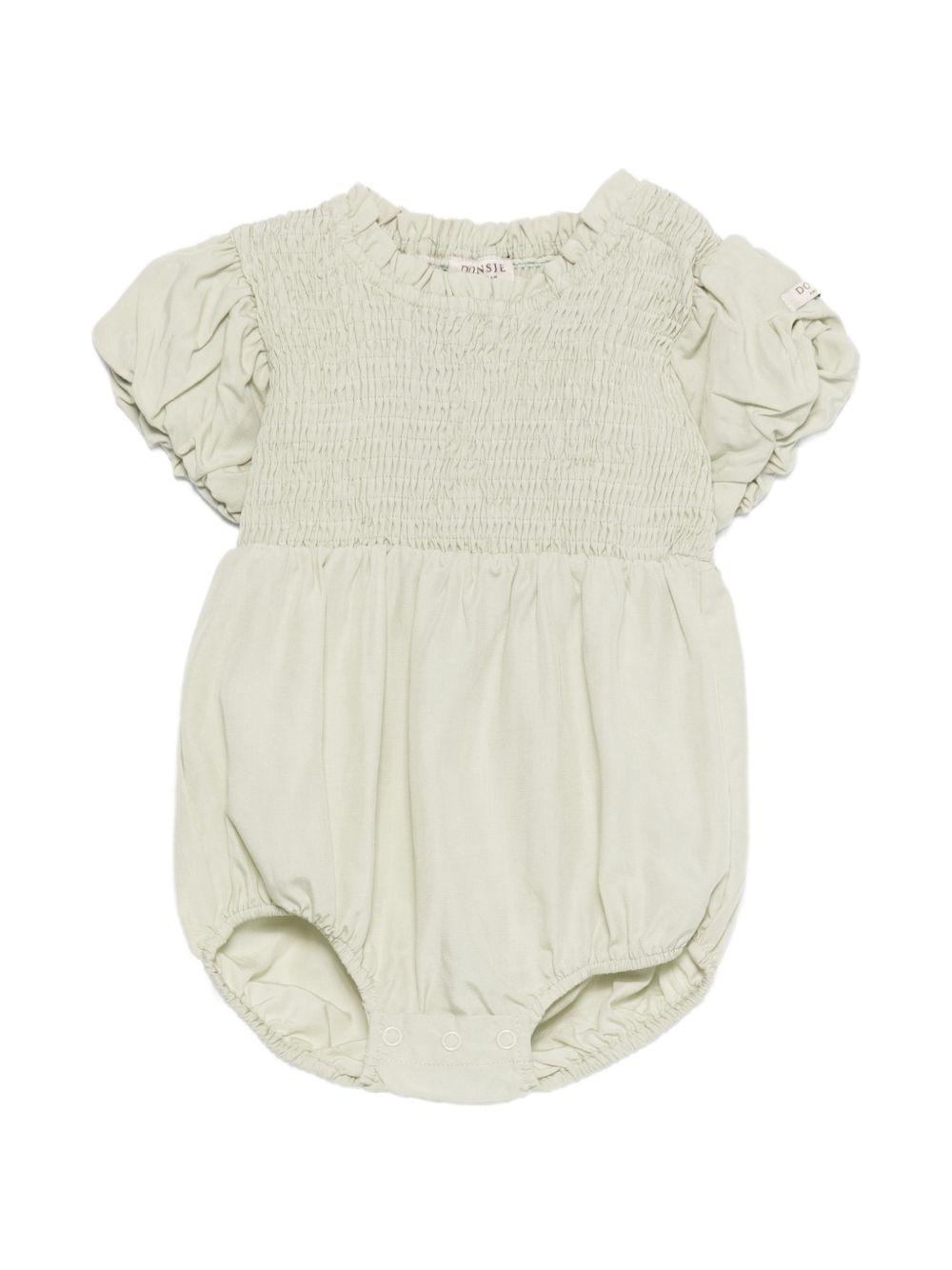 Tutina Eledor per neonata Donsje verde con dettagli arricciati 3045600 00015 DONSJE KIDS 