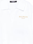 T-shirt per bambina Balmain Kids bianca con design crop BY8B31 Z3658 100BC BALMAIN KIDS 