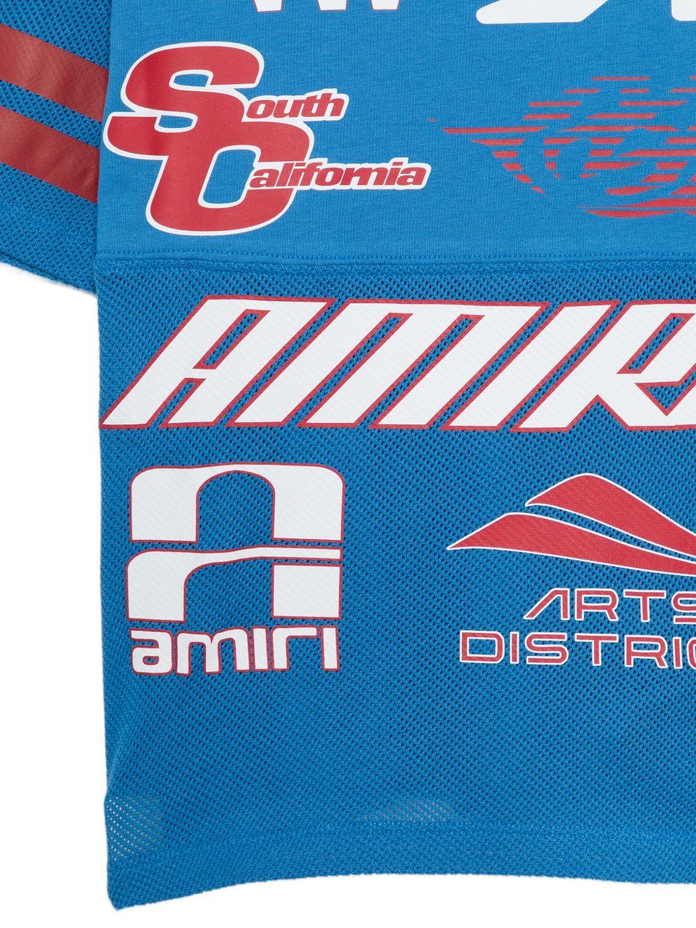 T-shirt per bambino Amiri Kids blu con stampa grafica sul davanti ACTOJR1026 552 AMIRI KIDS 