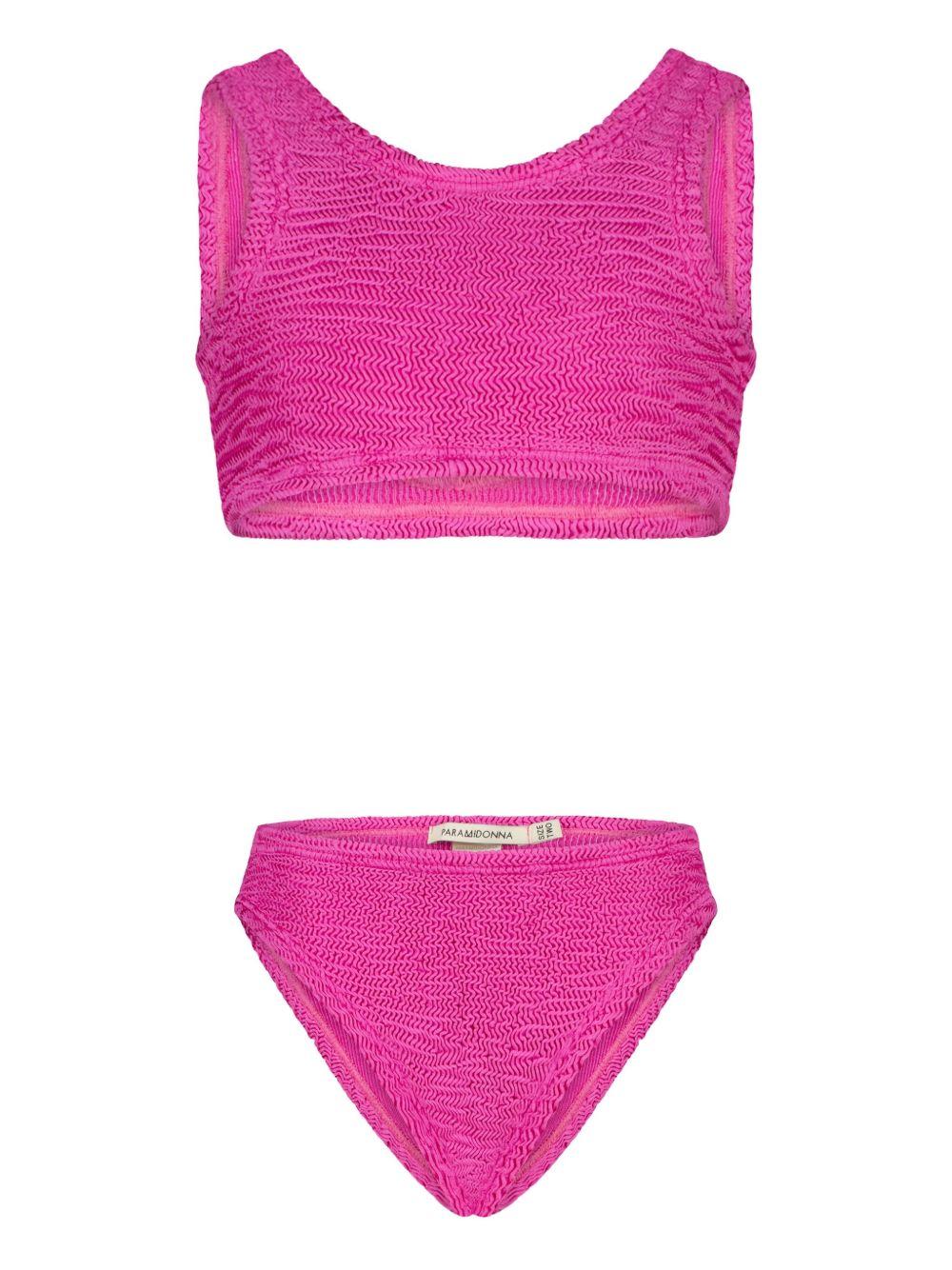 Bikini Katy per bambina Paramidonna Kids fucsia con design texturizzato SS25KFUC FUCHSIA PARAMIDONNA KIDS 
