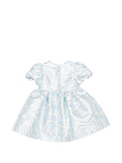 Abito per neonata Emilio Pucci Junior azzurro con finitura metallizzata PZ1101 S0273 600AG EMILIO PUCCI KIDS 