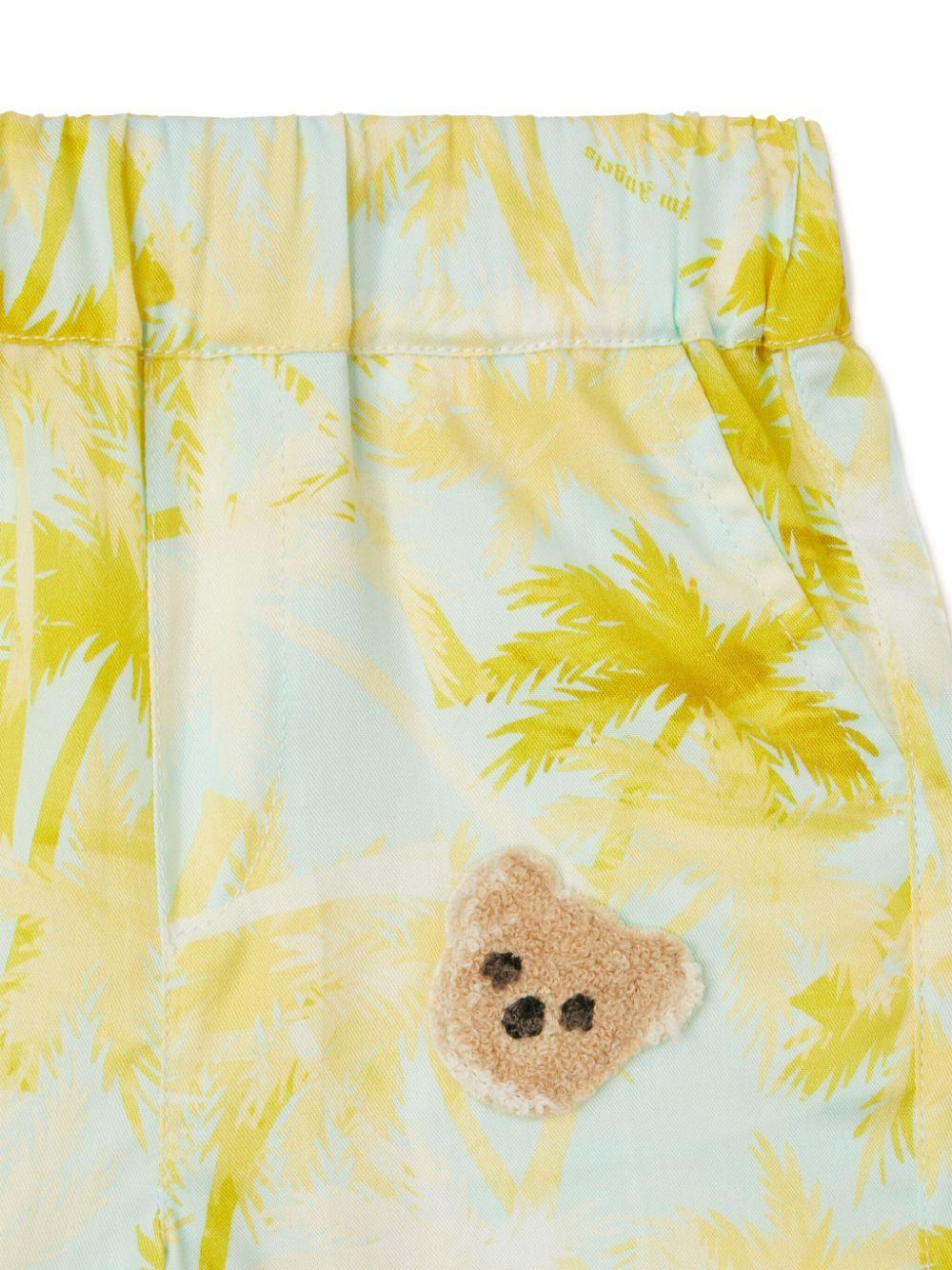 Bermuda con stampa per neonato Palm Angels Kids verde con vita elasticizzata PBX8001S25FAB001 4060 PALM ANGELS KIDS 