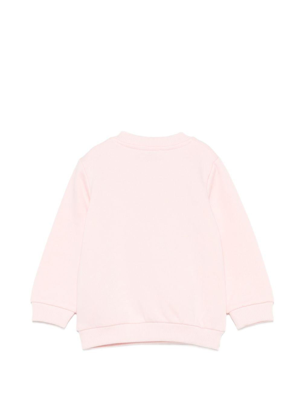 Felpa per neonata Moschino Kids rosa con motivo Teddy Bear MVF060LCA83 50209 MOSCHINO KIDS 