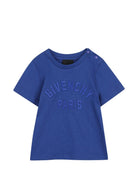 T-shirt per neonati Givenchy Kids blu con dettaglio logo H31286 865 GIVENCHY KIDS 