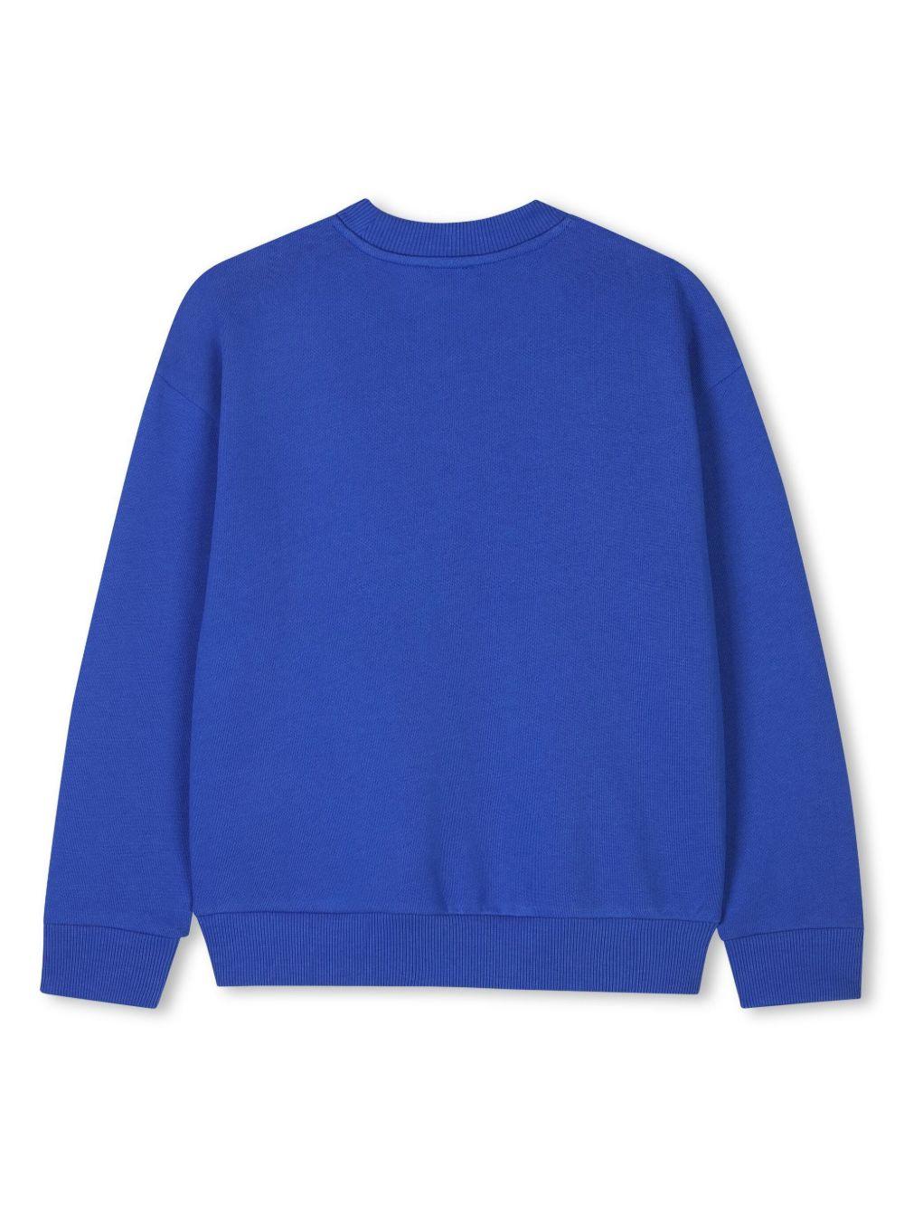 Felpa per bambino Kenzo Kids blu con stampa con logo sul petto K61133 829 KENZO KIDS 