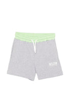 Shorts per bambino MSGM Kids grigio con chiusura con coulisse S6MSJBBE052 271/01 MSGM KIDS 
