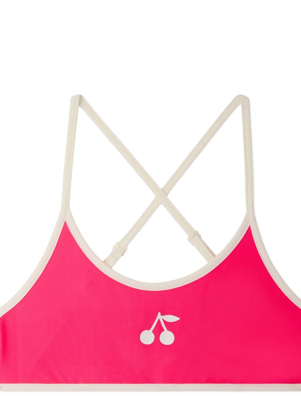 Bikini Lura per bambina Bonpoint rosa con logo ciliegie S06GSSW00002 026A BONPOINT KIDS 