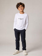 T-shirt per bambino Givenchy Kids bianca con stampa logo sul davanti H31321 10P GIVENCHY KIDS 