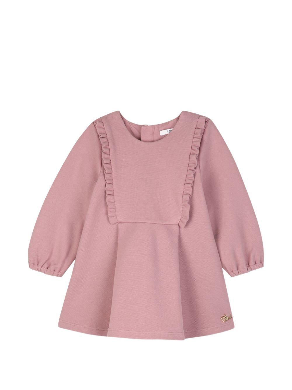 Abito per neonata Chloè Kids rosa con dettaglio con ruches C21336 48W CHLOE' KIDS 