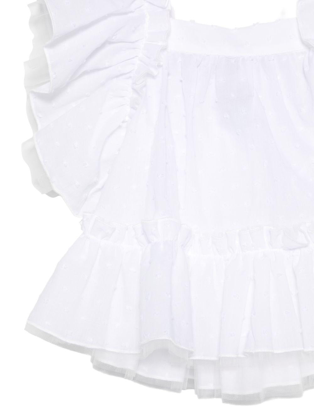 Blusa per neonata Alapage bianca con dettagli arricciati AL56B BIANCO A'LAPAGE 
