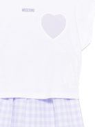 Abito per bambina Moschino Kids viola a quadretti a cuore HDG01SN0N07 83661 MOSCHINO KIDS 