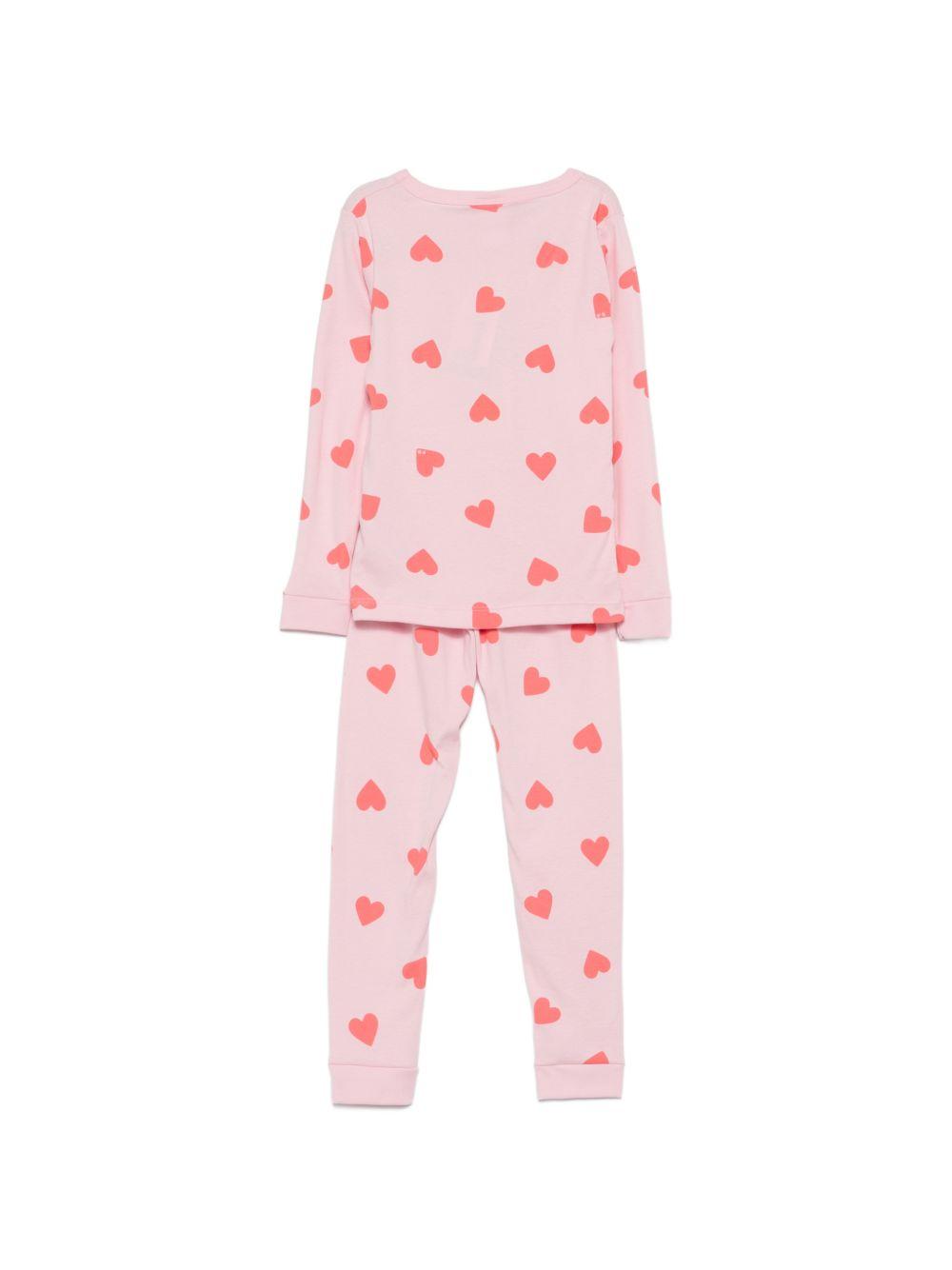 Pigiama per bambina Petit Bateau rosa con stampa a cuori all-over A0FVF 01 PETIT BATEAU KIDS 