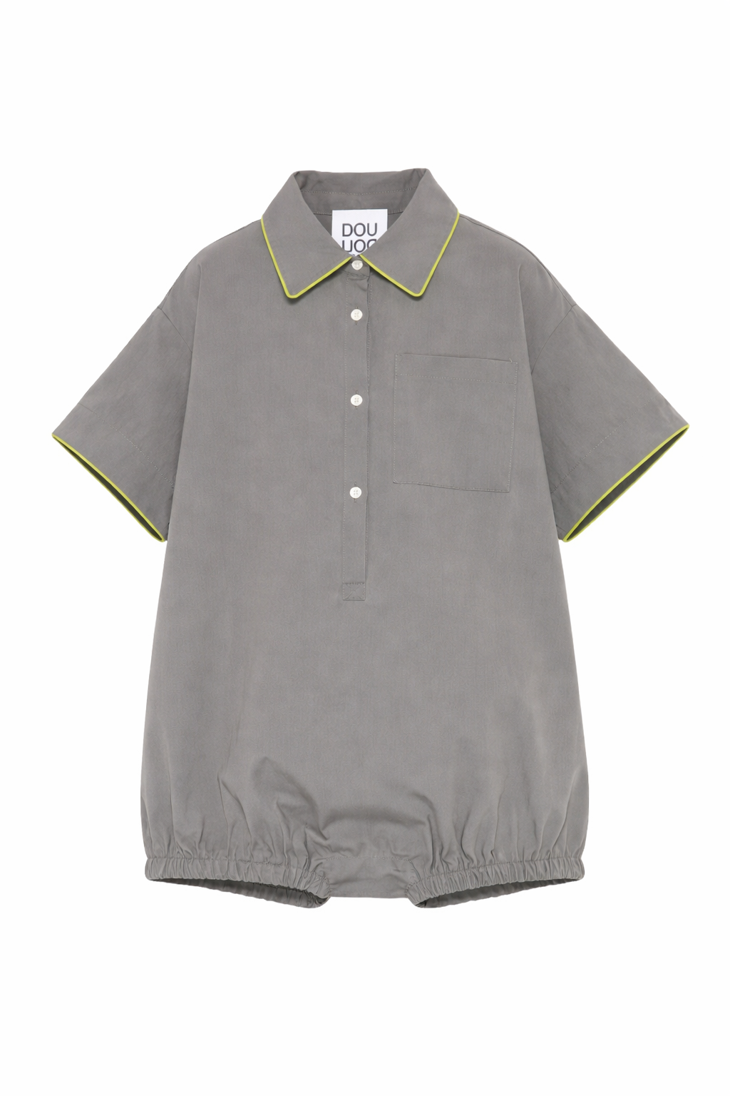 Salopette per bambina Douuod Kids grigia con taschino sul petto DYAA01 P0589 907 DOUUOD 