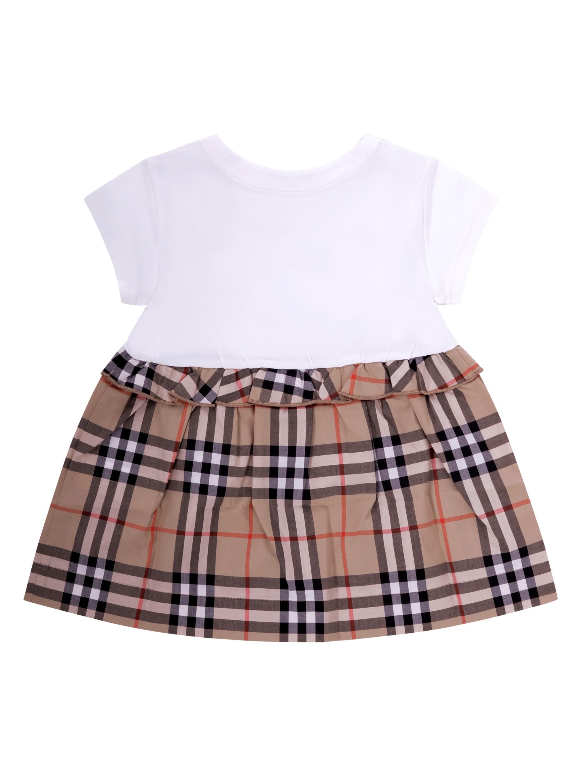 Abito per neonata Burberry Kids multicolore con caratteristico motivo Vintage Check 8121221 A1464 BURBERRY KIDS 