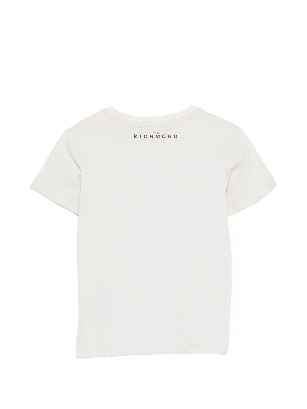 T-shirt per bambino John Richmond Junior bianca con dettaglio logo RBP26008TS BLUE VAPOR JOHN RICHMOND KIDS 