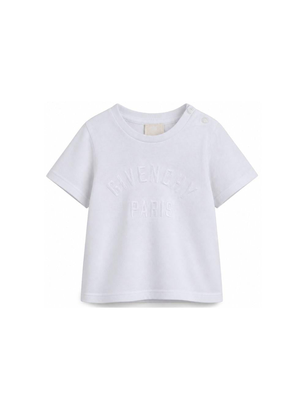 T-shirt per neonati Givenchy Kids bianca con dettaglio logo H31286 10P GIVENCHY KIDS 