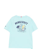 T-shirt per bambino MC2 Saint Barth Kids azzurra con stampa grafica sul retro PRL0001 03966L MC2 ST. BARTH KIDS 