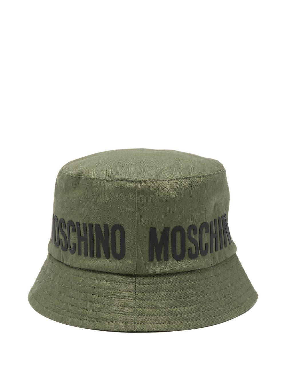 Cappello bucket per bambini Moschino Kids verde con logo HUY003LOA00 30037 MOSCHINO KIDS 