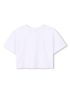 T-shirt con applicazione logo per bambina Marc Jacobs Kids bianco con design crop W60461 10P THE MARC JACOBS KIDS 