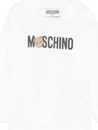 T-shirt per neonati Moschino Kids bianca con stampa Teddy M8O00RLAA36 10063 MOSCHINO KIDS 