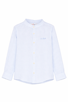 Camicia per bambino MC2 Saint Barth Kids azzurra con design a righe PAT0001 00858L MC2 ST. BARTH KIDS 