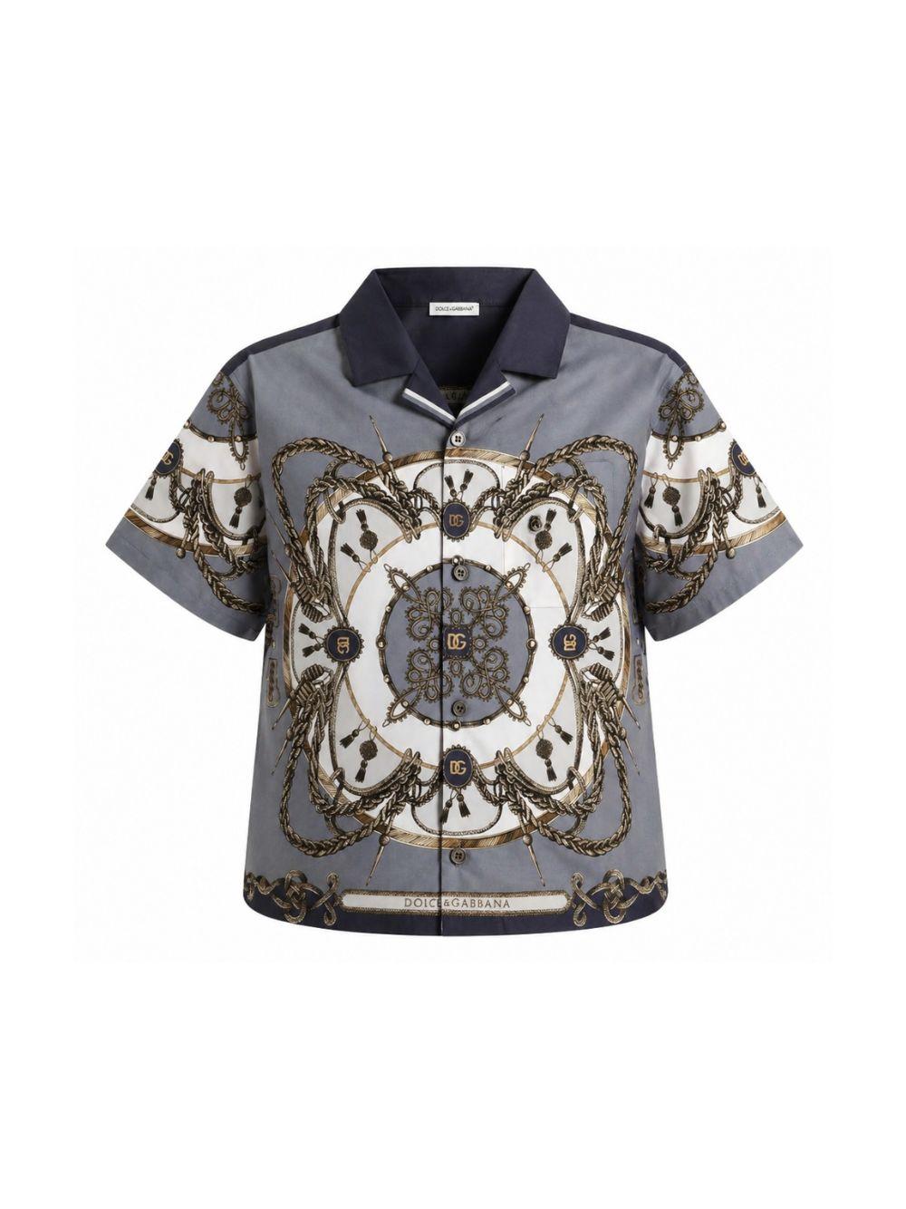 Camicia per bambino Dolce & Gabbana Kids grigio chiaro con motivo all-over L44S81 FI5NQ HT5XB DOLCE & GABBANA KIDS 