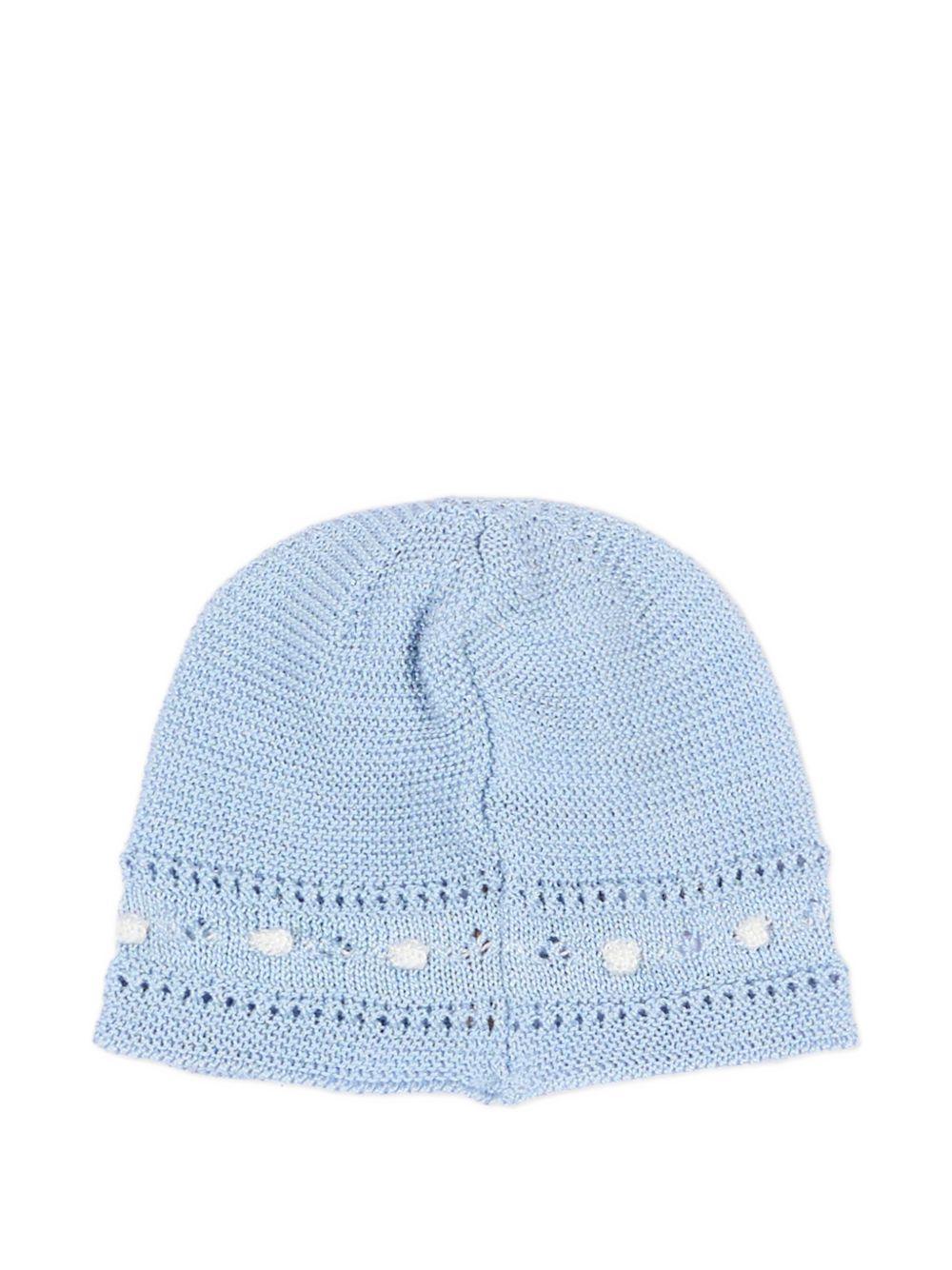 Berretto traforato per neonato Paz Rodriguez azzurro con decorazione 040-123256 80 PaZ RODRIGUEZ KIDS 