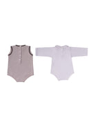 Set due pezzi per neonati Fendi Kids beige con ricamo orsetto sul davanti con logo FF BUG207 AVVZ F1P2N FENDI KIDS 
