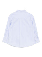 Camicia per bambino Moschino Kids azzurro in cotone con applicazione logo HUC01NLNE06 40093 MOSCHINO KIDS 