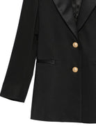 Blazer per bambina Balmain Kids nero con revers in raso BY2A14 P0484 930 BALMAIN KIDS 