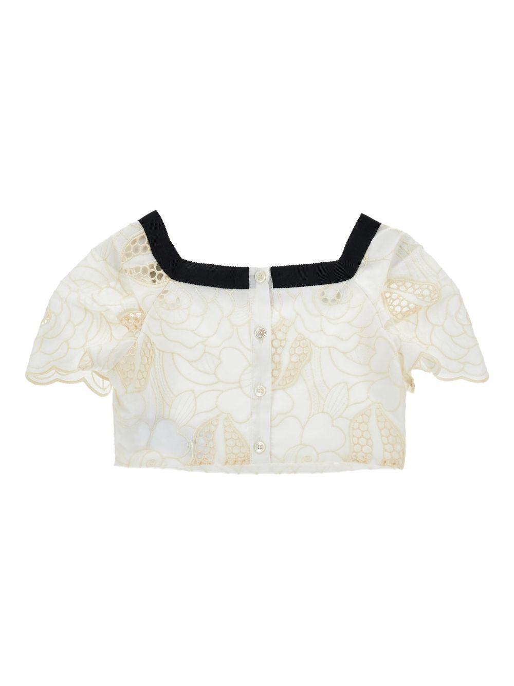 T-shirt per bambina Philosophy di Lorenzo Serafini Kids bianca con scollo quadrato I1G309 7947 0102 PHILOSOPHY KIDS 