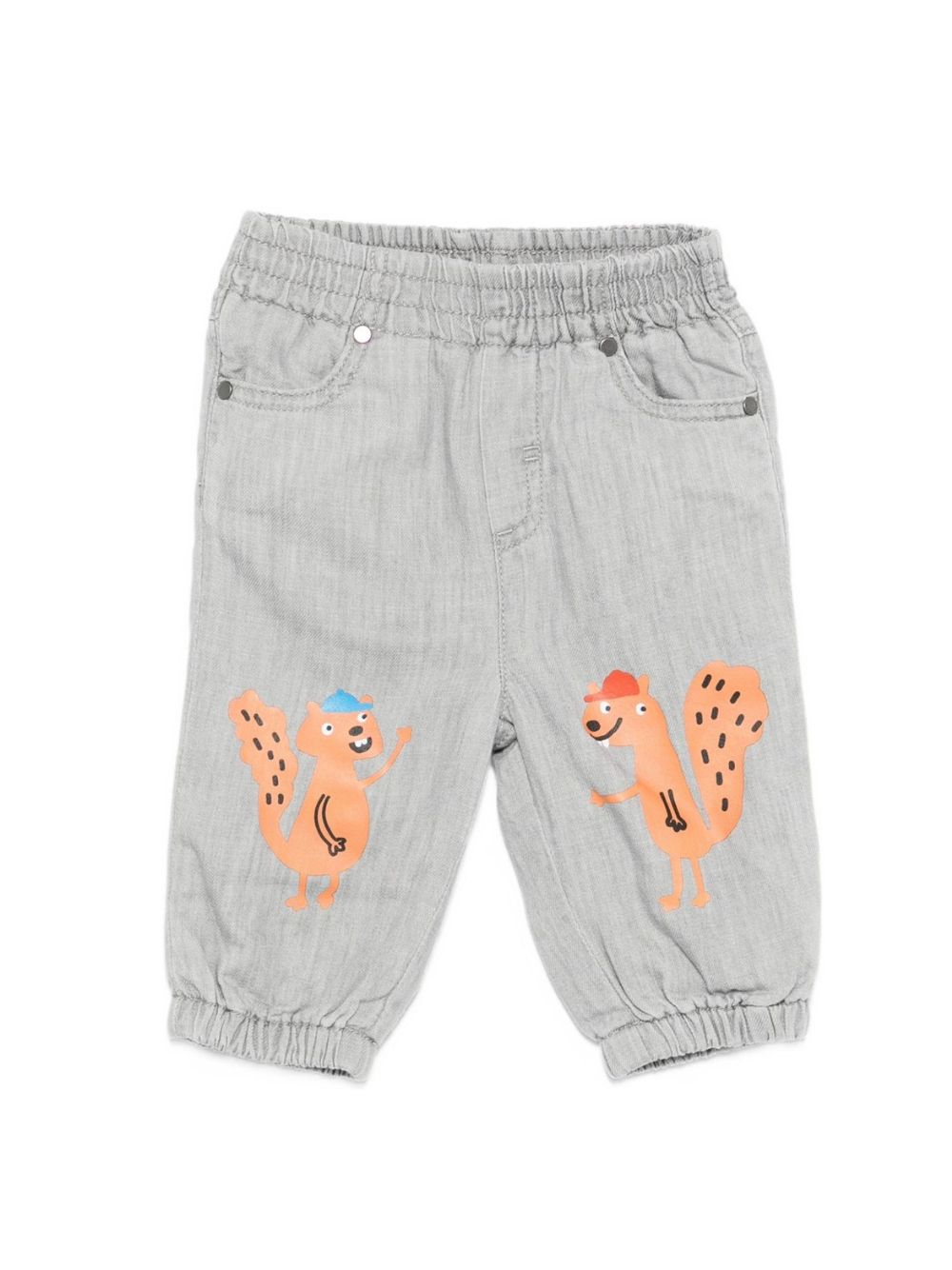 Pantaloni per neonato Stella McCartney Kids grigio con stampa scoiattolo TX6580 Z0522 970 STELLA McCARTNEY KIDS 
