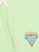 Shorts per bambino Casablanca Kids verde con stampa logo KSP26JTR26601 INNOCENCE TRIANGLE CASABLANCA KIDS 
