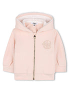 Felpa per neonata Chloé Kids rosa con cappuccio e dettagli in pizzo C20545 46J CHLOE' KIDS 